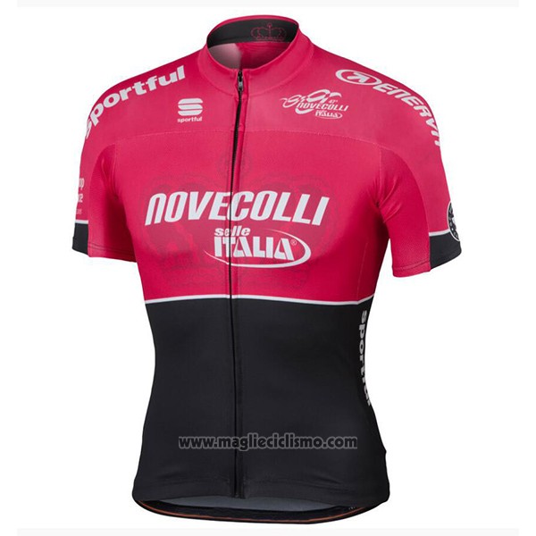 2017 Abbigliamento Ciclismo Novecolli Rosso e Nero Manica Corta e Salopette